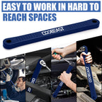 coobeast Offset Extension Wrench Impact Ready Socket Wrench Extender Tool with Versatile 1/4", 3/8", and 1/2" Square Drive Adapters, Universal Extensions Wrench for Small Place