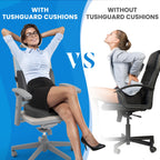 TushGuard Back&Seat Cushion, Car Seat Office Chair Cushions, Sciatica & Back Coccyx Tailbone Discomfort Easing Chair Pad, Memory Foam Lumbar Support Pillow for Desk, Wheelchair, Driving (Grey)