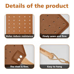 SAMEBUTECO Heavy-Duty Leather Fly Swatter with Bench Wood Handle - 19.7" Length, Ideal for Effective Insect Control (2-Pack, Brown)