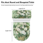 Viewamoon White Roses Toilet Cover Seat Polyester Fabric Toilet Protector Covers Dustproof Elastic Edges 2pcs Seat Covers Toilet Seat Cover Set Universal for Most Toilet Bowl Lids
