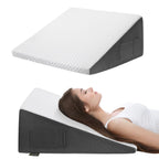 Cozymaker 12" Bed Wedge Pillow for Sleeping After Surgery, Back Support, Leg Elevation, Gerd Acid Reflux, Relief Neck Pain, Sleep Apnea, Snoring, Cooling Memory Foam Triangle Incline Wedge