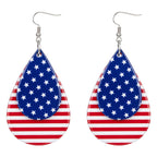 250th Anniversary USA Shirt - American Flag Earrings for 4th of July Shirts Women | Patriotic Teardrop Earrings for Memorial Day Accessories Outfits Merchandise - Fourth of July Decorations for Girls