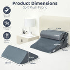PIASHJOY 4pcs Bed Wedge Pillow Post Surgery,Wedge Pillow for Sleep apnea for Relief of Body Back and Leg Pain,Acid Reflux and Anti-snoring.