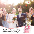 Ohuimrt 24 PCS Clear Plastic Gift Bags with Handles, Reusable Party Favor Bags with Ribbon Transparent Gift Wrap Bags Bulk for Weddings Birthdays, 5.9 x 7.9 x 2.8 Inches