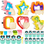 32PCS Sandwich Cutter and Sealer Set Sandwich Cutter for Kids, Vegetable Fruit Cutter Shapes with Food Picks for Kids School Lunch Bento Box Accessories Cookie Cutters