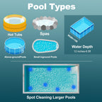 4 in 1 Cordless Rechargeable Small Pool Vacuum spa hot tub 90 Mins Running Time, 12 Gallons/Min Powerful Suction