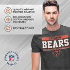 Team Fan Apparel NFL Adult Team Block Tagless T-Shirt - Cotton Blend - Charcoal - Perfect for Game Day - Comfort and Style (Chicago Bears - Black, Adult XX-Large)