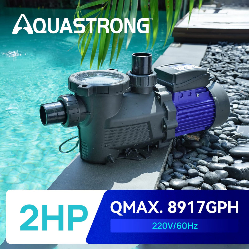 Aquastrong In/Above Ground Pool Pump High Flow Self Primming Swimming Pool Pump,Satin Black