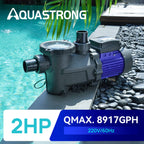 Aquastrong In/Above Ground Pool Pump High Flow Self Primming Swimming Pool Pump,Satin Black