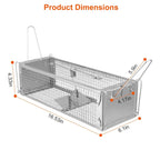 KOCASO Humane Rat Trap, Large 2-Door Mouse Trap That Work for Indoor Home and Outdoor, Catch and Release Live Animal Trap Cage for Squirrel Mice Gopher Vole Chipmunk Raccoon Rodent Groundhog Rabbit