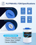 POOLPURE Replacement Spa Filter for PMA40L-F2M, Master Spas Twilight X268365, X268543, Unicel 6CH-402, 2" Male Thread/MPT, Length: 9 1/4" Hot Tub Filter