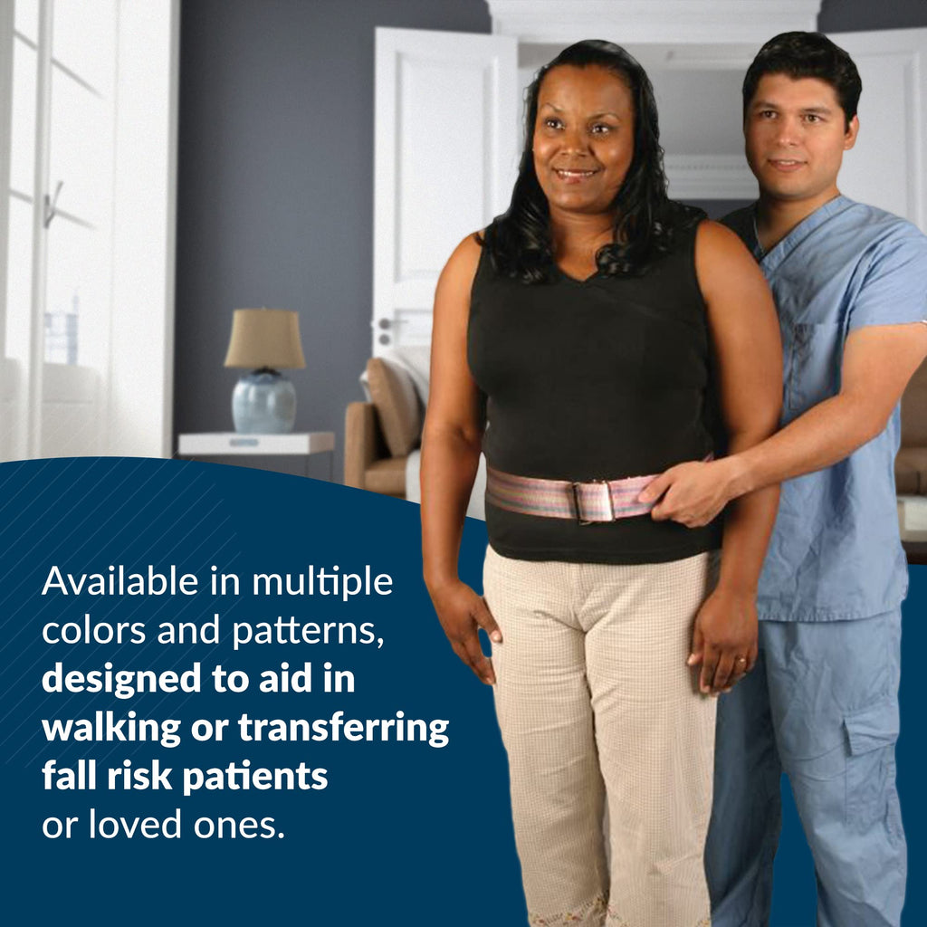 TIDI Posey Gait Belt, Pastel, Long, 74” – Walking Belt & Gait Belt – Quantity: 1 – Medical Supplies for Nurses, Physical Therapy & Home Care (6531L)