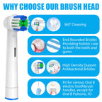 Replacement Toothbrush Heads Compatible with Oral-B Braun, 16 Pcs Professional Electric Toothbrush Heads Brush Heads for Oral B Replacement Heads Refill Pro 500/1000/1500/3000/3757/5000/7000/7500/8000