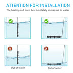 YukiHalu Small Submersible Aquarium Heater, Adjustable Mini Fish Tank Heater 25W 50W 100W 200W 300W with External Temperature Controller, LED Display, Used for 5/10/20/40/60 Gallons (300 Watts)