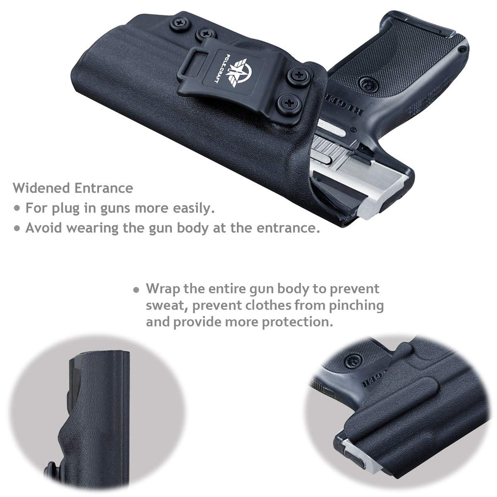 Ruger SR9 Holster, Ruger SR40 Holster - Kydex IWB Holster Ruger SR9 / Ruger SR40 Holster IWB - Inside Waistband Holster Widened Entrance For Ruger SR9 / SR40 Accessories ( Black, Right Hand)