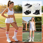 Womens Athletic Socks Outdoor Sport Sock Knee High Socks Long Stockings Casual Striped Sock 1 Pack White Red
