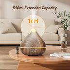 Essential Oil Diffusers for Home with Top 10 Oil Diffuser Gift Sets, 550ml Aroma Diffuser for Essential Oils Large Room, Ultrasonic Cool Mist Diffuser Auto Shut-Off 4 Timers 15 Colors (Brown)