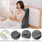 Maigandamai Back Pillow Wedge for Bed, Bed Pillow Rest for Bed Sitting up, Adult Memory Foam Pillow for Back Support, Acid Reflux, Snoring, for Sleeping,Elevating Back, Legs, and Knees Support