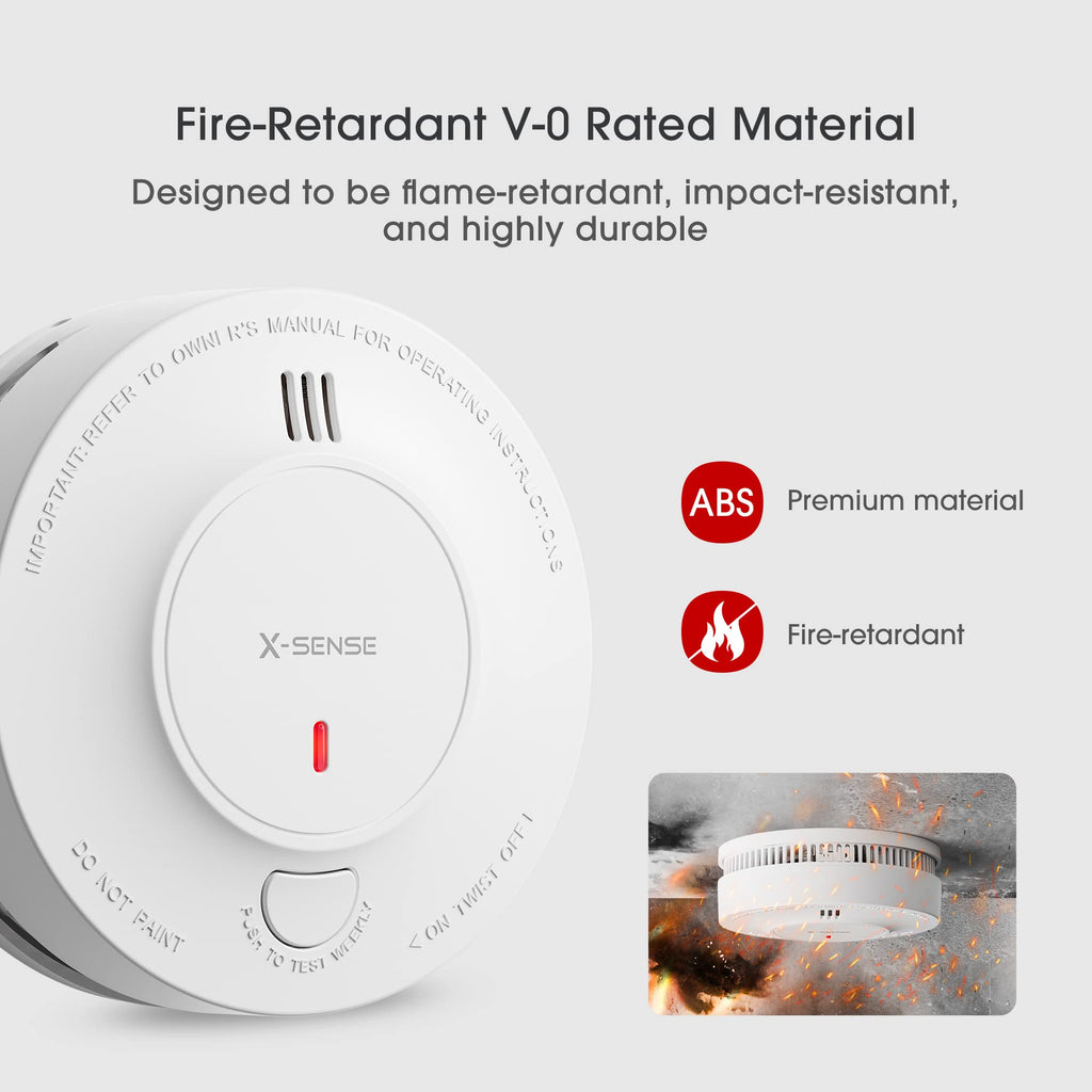 X-Sense Wireless Interconnected Smoke Detector Fire Alarm with Over 820 ft Transmission Range, SD19-W, 1-Pack