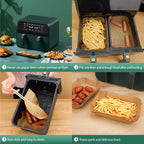 Vailnd 300Pcs Air Fryer Paper Liners Disposable, 8x5.5" Rectangle Parchment Paper, Sheets, Non-stick Liners for Rectangular Airfryer Basket Oilproof Waterproof