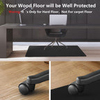 Office Chair Mat for Rolling Chairs, Anti-Slip Office Desk Chair Mat for Hardwood Floors,Multi-Purpose Floor Protector Chair Rug for Home&Office Large 55"x35" Freely Cuttable (Black)
