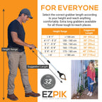 EZPIK 32" Foldable Grabber Reacher Tool for Seniors - Grabbers for Elderly Grab It Reaching Tool Heavy Duty Pickup Trash Picker Upper Tool - Claw Grabber Stick for Reaching Aids, Gripper Weed Grabber