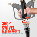 YAMATIC Short Pressure Washer Gun with Stainless Steel Swivel 3/8" Quick Connector, Power Washer Handle with Easy Pull Trigger Replacement for Ryobi, Simpson, Craftsman, DeWalt, 4000 PSI