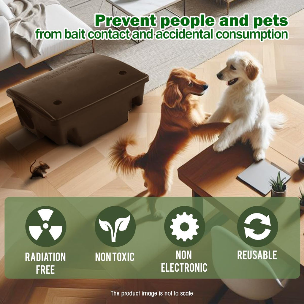 Large Rat Bait Stations 2 Pack Effective Mouse Bait Station for Home Garden and Outdoors. This Rodent Bait Station Keeps Children and Pets Safe (Bait is not Included)