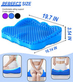 Airllantry Thicken 19.7in Seat Cushion, Gel Seat Cushion for Long Sitting–Office Chair, Wheelchair, Car Pad, Large Cooling Support Pad for Back Pain, Sciatica, Tailbone Pain Relief
