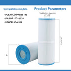 AmiBbon PRB25-IN Spa Filters, Replaces For Unicel C-4326, Filbur FC-2375, FC-2370,Guardian 413-106,817-2500,17-2327, 33521, 25392, 303909, M-4326, R173429, 25 sq.ft. 5X13 Drop in Hot Tub filter 2 Pack