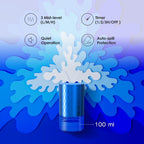 Airversa Waterless Diffuser for Essential Oil 𝟭𝟬𝟬𝗺𝗹 Capacity Battery Operated Aromatherapy Nebulizer Mini Scent Air Machine 1/2/3H/Continous 3 Mist Level 3 Lighting Effects(Scenta Shine Blue)
