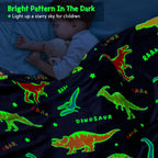 Dinosaur Gifts Toys for Kids Boys - Glow in The Dark Blanket Dino Throw Age 1-13 Years Old Toddler Teen Son Girls Present Birthday Christmas Halloween Valentine's Day Easter Teenager Child Gift