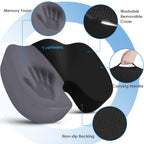 TushGuard Seat Cushion for Office Chair Memory Foam Non-Slip Cushion Back, Coccyx, Sciatica, Tailbone Pain Relief Butt Pillow for Office Chair, Car, Wheelchair, Black, X-Large