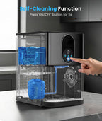 Countertop Nugget Ice Maker, 44lbs/24H Nugget Ice Machine Countertop, Chewable Pellet Ice Maker Machine with Ice Dispenser, 2.4L Water Reservoir, Self-Cleaning, Ideal for Kitchen/Bar/Office, D-Black