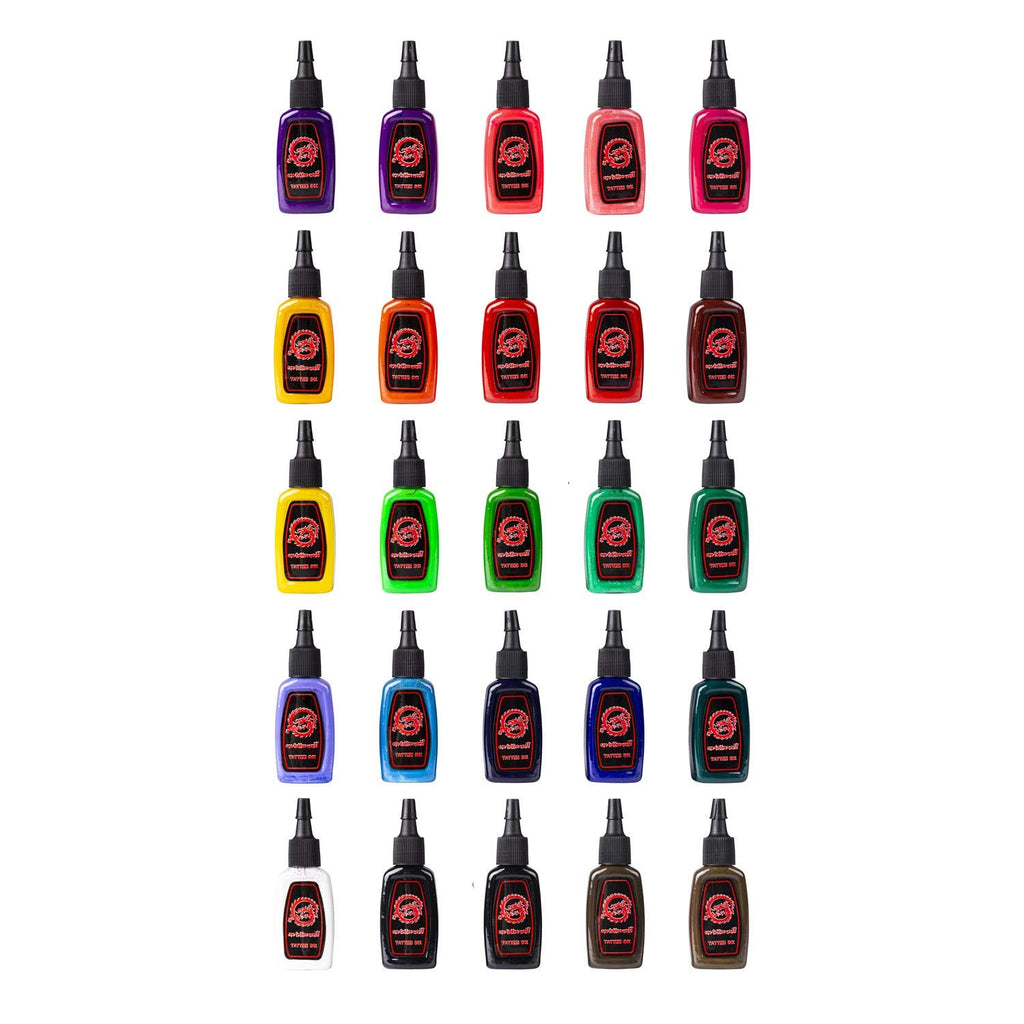 ONE TATTOO WORLD Premium Tattoo Ink Set | 25 Colors | 15 ml bottles, OTW-AN025