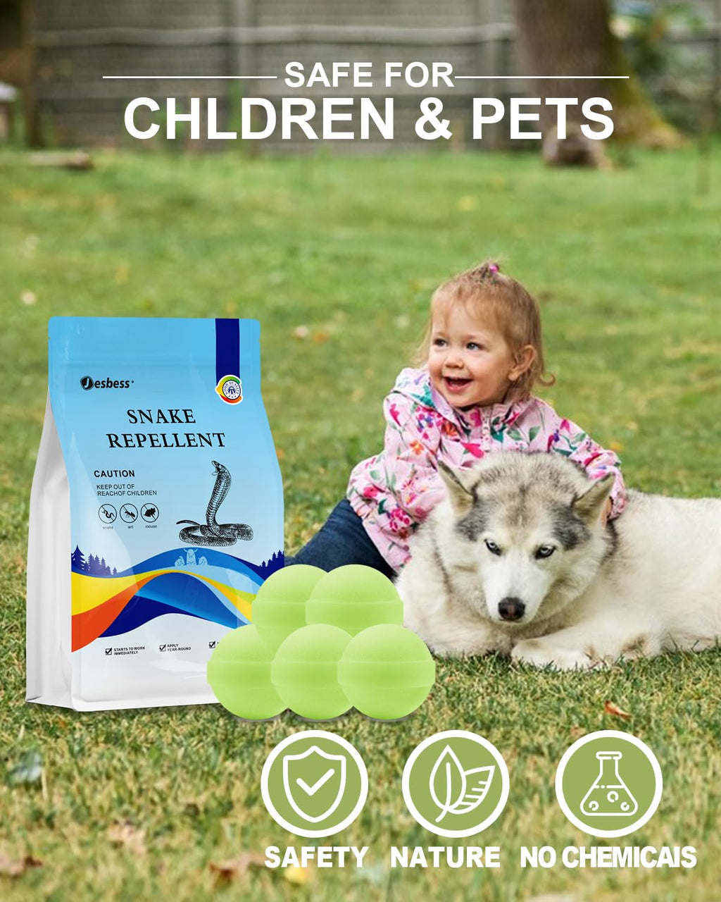 Jesbess Snake Repellent (35 Pack)- Keep Snake Away from Yard/Outdoor powerfully, Plant-Based Snake repellents are Safe for People and Pets, Snake Gone from Lawn Garden Camping Fishing Home