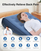 Luxtude Inflatable Wedge Pillow for Sleep Apnea, Travel Wedge Pillow for Back Pain Relief, Knee Leg Elevation Support, Inflatable Bed Pillows for Sleeping, Back Support for Sitting Up