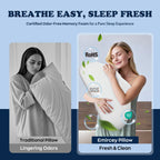 Cloud Contour Memory Foam Pillow Ergonomic Design for Sleeping Comfortably and Reducing Snoring Neck and Cervical Pillow with Cooling Pillowcase Grey