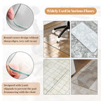 [Tempered Glass] 36" x 46" Glass Chair Mat, Heavy Duty Hard Floor Mat with Round Corner and Polished Edge, Office Chair Mat for Carpet Office Home Hardwood Floor Desk