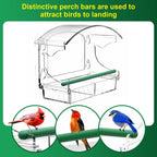 BPYOT Clear Acrylic Window Bird Feeder for Outside with 4 Strong Suction Cups and Detachable Seed Tray, are Unique Gardening Gifts for Parents/Elderly Grandpa/Grandma/Grandparents