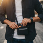Slim Minimalist Front Pocket RFID Blocking Leather Wallets for Men and Women - Carbon Fiber Black