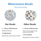 PH PandaHall 100pcs 10mm Black Rhinestones Beads Pave Disco Ball Clay Beads, Polymer Clay Rhinestone Beads Round Crystal Beads for Bracelet Necklace Earring Jewelry Making Halloween Christmas Decor