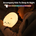 ZKLiLi Cat Night Light, Cute Cat Nursery Lights USB Rechargeable Cat Lamp Nightlight Birthday Christmas Gift with 7-Color Breathing Modes for Kids Baby Children (Cat - MB)
