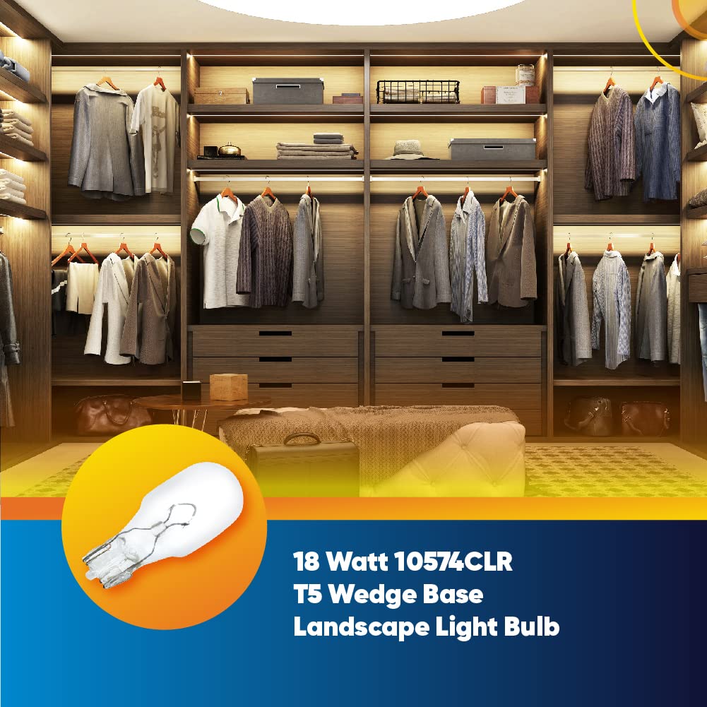 TECHNICAL PRECISION - Replacement Bulbs for Kichler Lighting 10574CLR by Technical Precision - 18W 12V Xenon Bulb - T5 Wedge Base Landscape Light Bulbs - 2800K Warm White - 10 Pack
