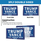 Probsin Trump Vance 2024 Flag 3x5 Ft Double Sided Trump Vance 2024 Take America Back MAGA Flag Party Supplies Yard Signs Hanging Poster for College Room Man Cave Welcome Photo Backdrop (Blue)