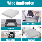 HOMBYS Wedge Recliner Seat Cushion for Long Sitting Chair, Cushion for Elderly Esay to Get Up,5" Thick 20"x20" Large Pressure Relief Seat Cushion for Recliner, Office, Car, Velvet & Foam,Light Grey