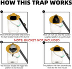 Mouse Trap Bucket,Flip and Slide Mouse Trap,Reusable Mouse Trap Bucket with Trap Door Style,Mouse Traps Humane Mouse Trap, 5 Gallon Bucket Compatible Rat Trap for Outdoors and Indoors (Yellow)
