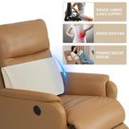 HOMBYS Lumbar Support Pillow for Recliner Chair, Memory Foam Back Support Cushion for Elderly,Extra Large Lumbar Support Pillow with Extension Straps, Thick Backrest for Home Reading