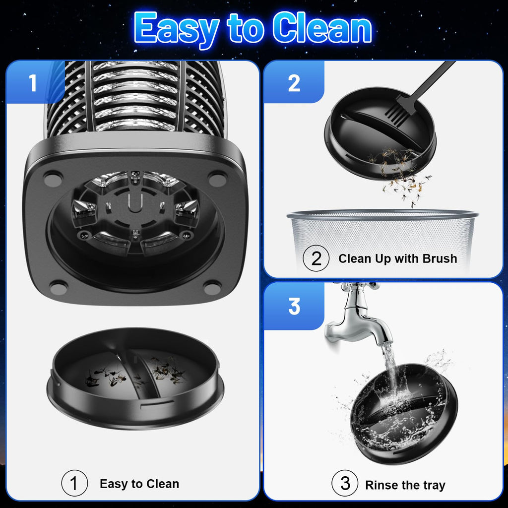 ZECHUAN Solar Bug Zapper Outdoor Waterproof, Portable Pest Control Electric Mosquito Zapper Killer with Panel Sensor, Rechargeable Insect Trap Fly Zapper for Home, Patio, Backyard, Camping