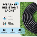 EP 15 Ft Outdoor Extension Cord - 12/3 SJTW Heavy Duty Black Extension Cable with 3 Prong Grounded Plug - Power Cord for Lawn, Garden, Appliances